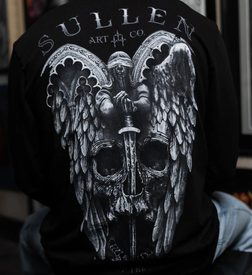 WINGED JUSTICE FRENCH TERRY LONG SLEEVE TEE