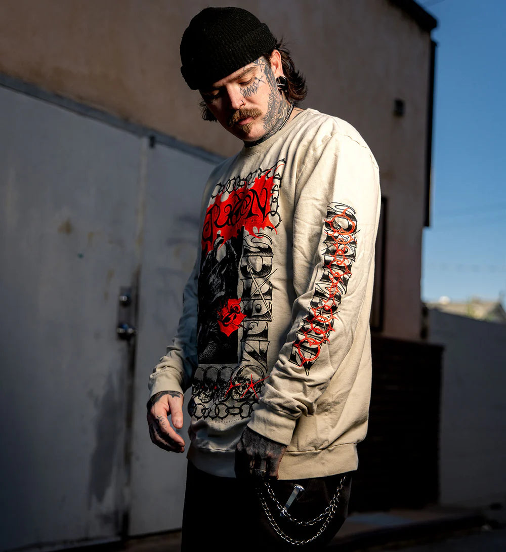DANIEL RHZZ FRENCH TERRY LONG SLEEVE TEE