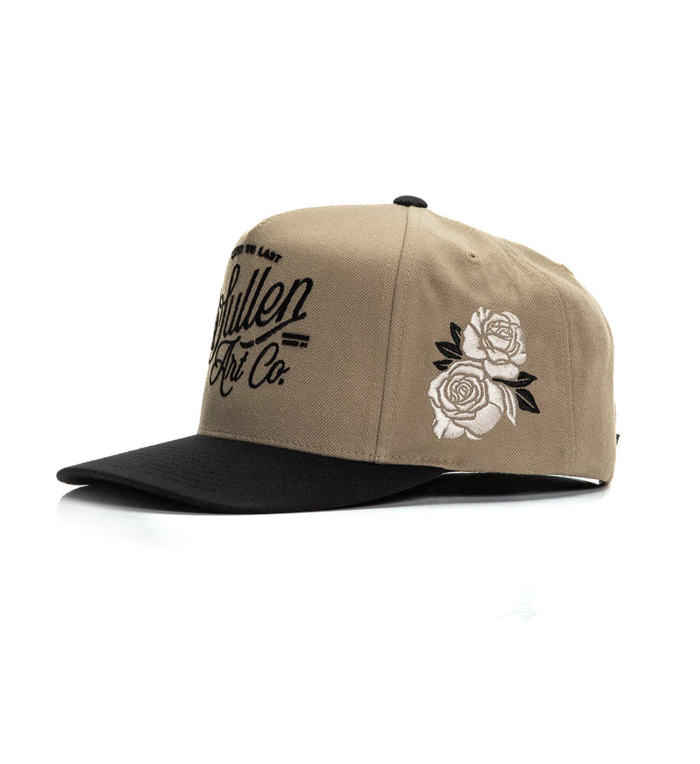 STACK SCRIPT SNAPBACK DARK KHAKI
