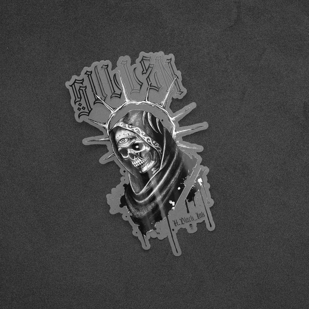 H BLACK INK STICKER