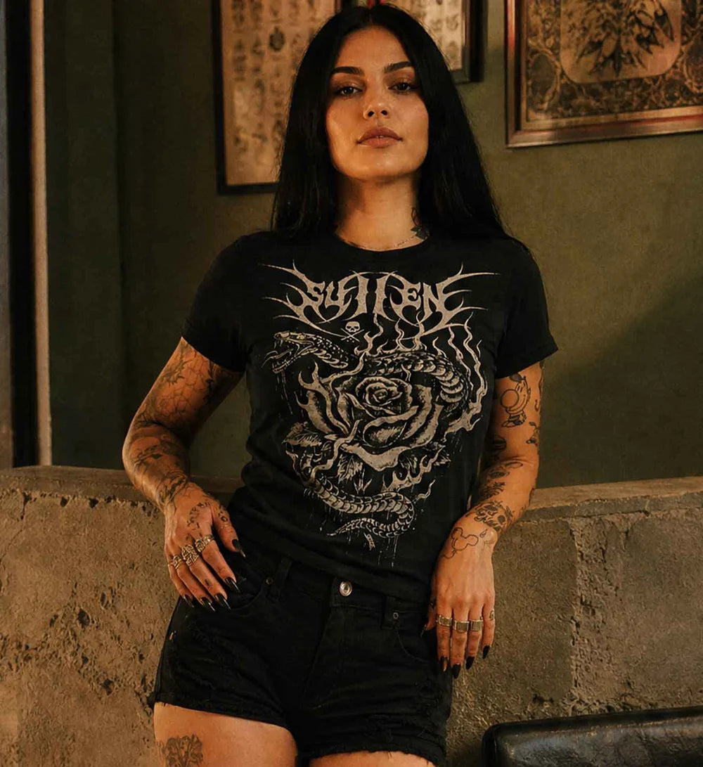 SNAKE ROSE TEE