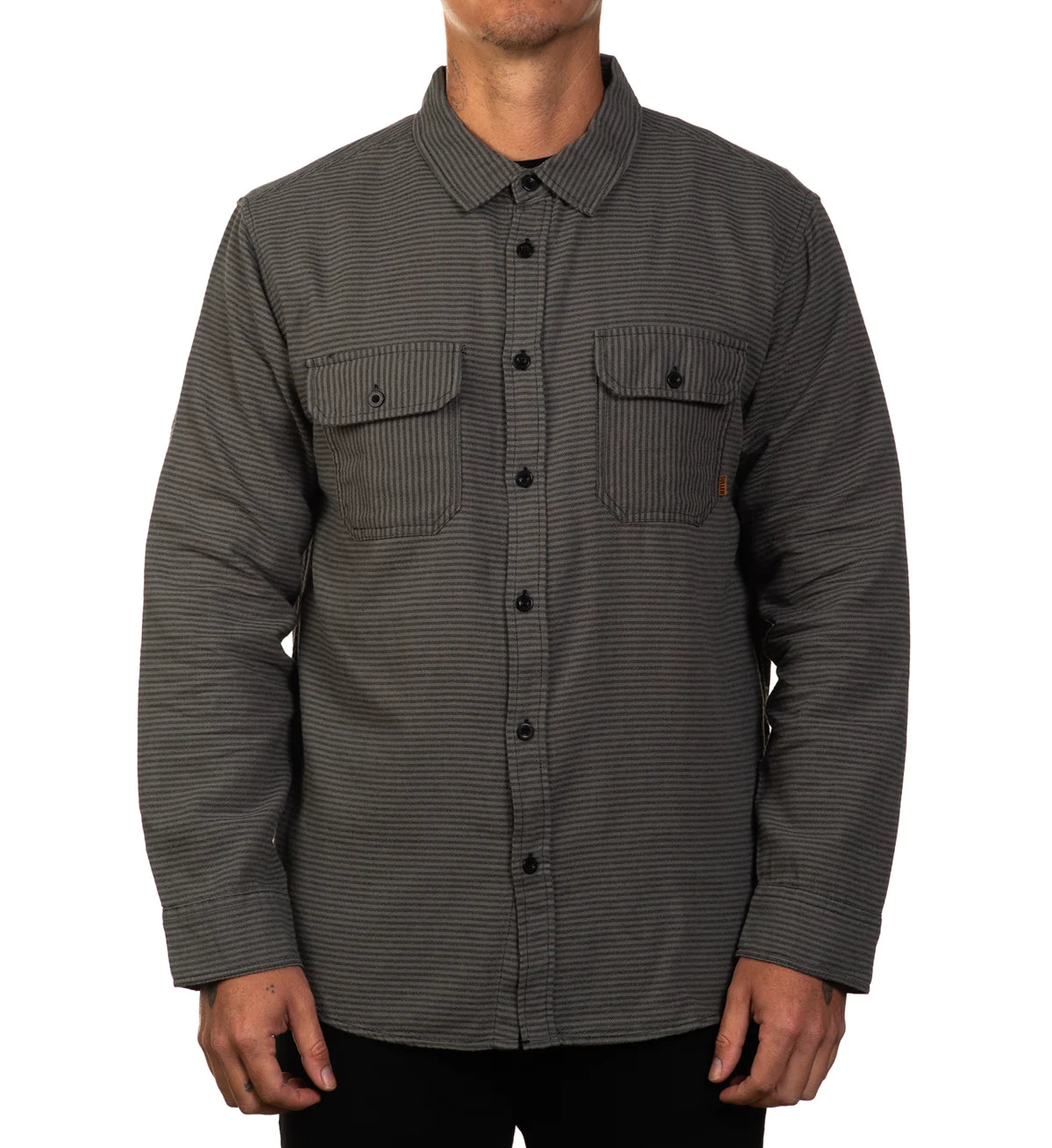 STRIPER FLANNEL CHARCOAL/BLACK