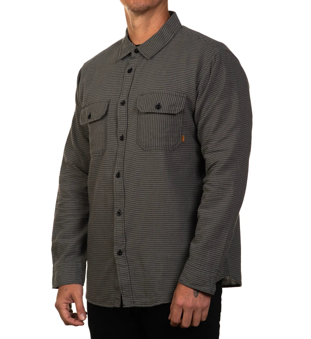 STRIPER FLANNEL CHARCOAL/BLACK