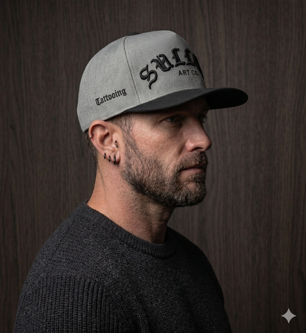 ROCK SCRIPT SNAPBACK CHARCOAL